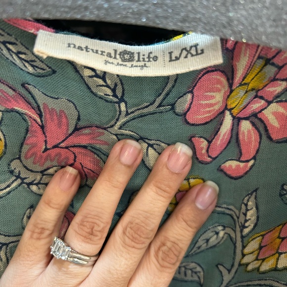 NATURAL LIFE Floral Kimono duster in L/XL GUC - Picture 2 of 3
